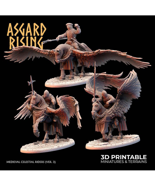 MEDIEVAL: Medieval Celestial Riders (On Ground Poses - Spears) /Modular/ /Pre-supported/
