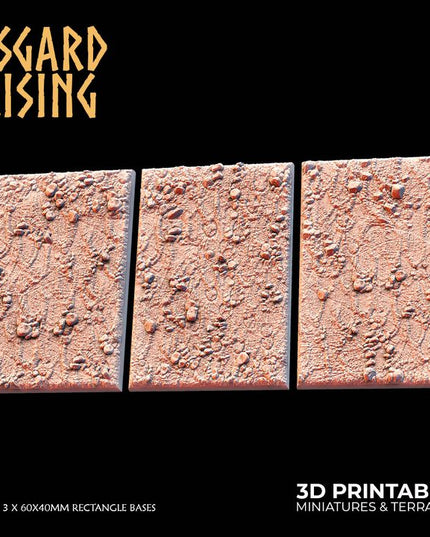 Mud - 3 x 60x40mm Rectangle Bases /Pre-supported/