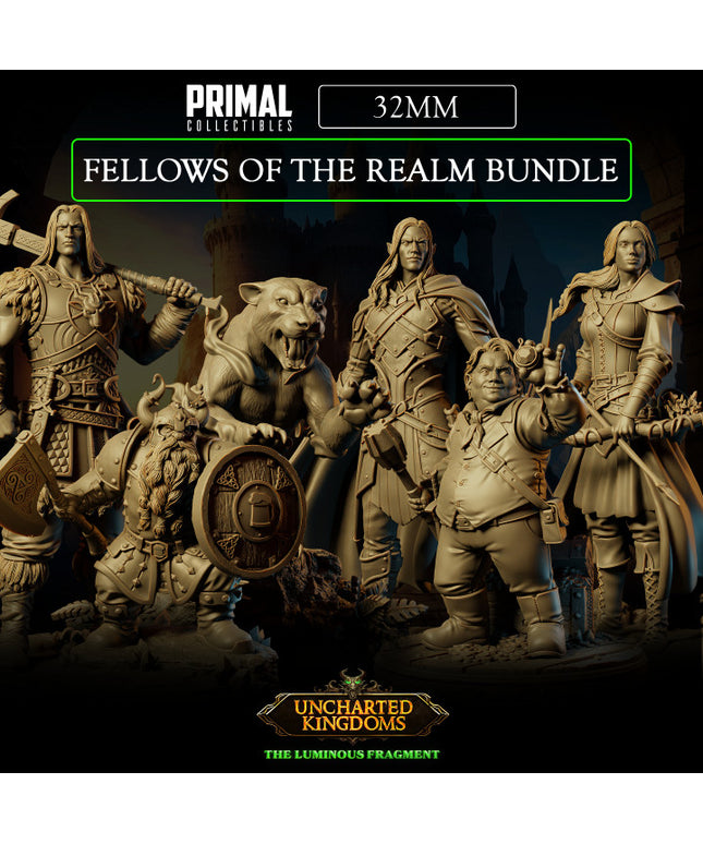 6 miniatures - 32mm - Fellows of the Realm Bundle - Uncharted Kingdoms