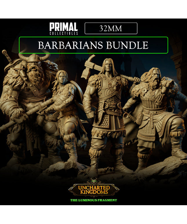 4 miniatures - 32mm - Barbarians Bundle - Uncharted Kingdoms