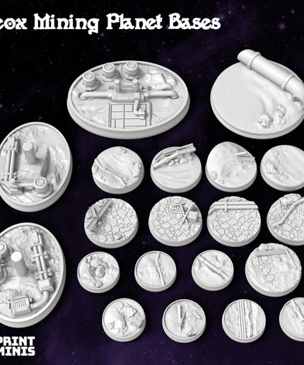 Junk Mining Planet Bases - 20 miniatures - Space Pirates Collection