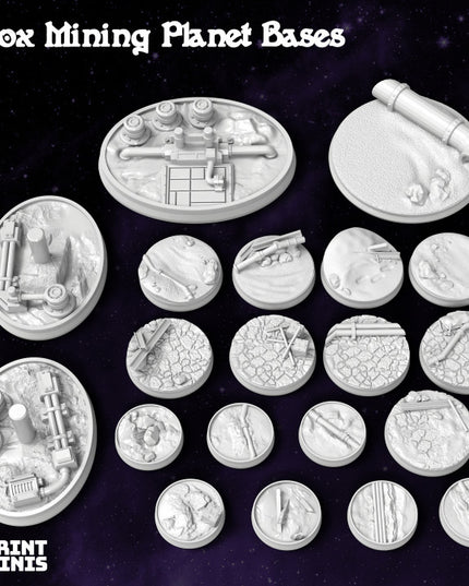Junk Mining Planet Bases - 20 miniatures - Space Pirates Collection