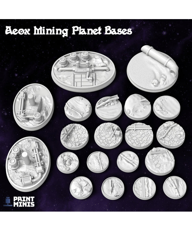 Junk Mining Planet Bases - 20 miniatures - Space Pirates Collection