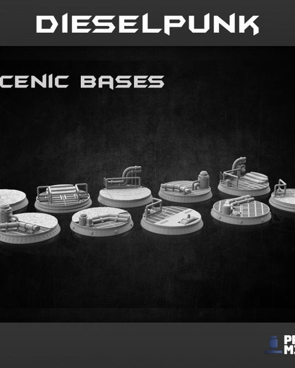 Industrial Bases - 22 miniatures - Dieselpunk Collection