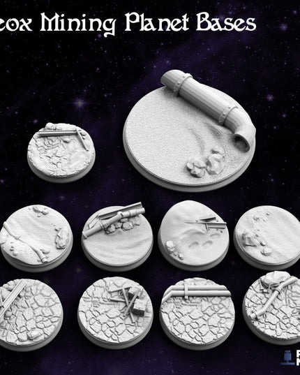 Junk Mining Planet Bases - 20 miniatures - Space Pirates Collection
