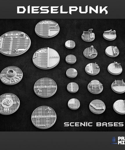 Industrial Bases - 22 miniatures - Dieselpunk Collection