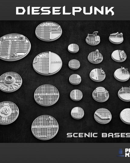 Industrial Bases - 22 miniatures - Dieselpunk Collection