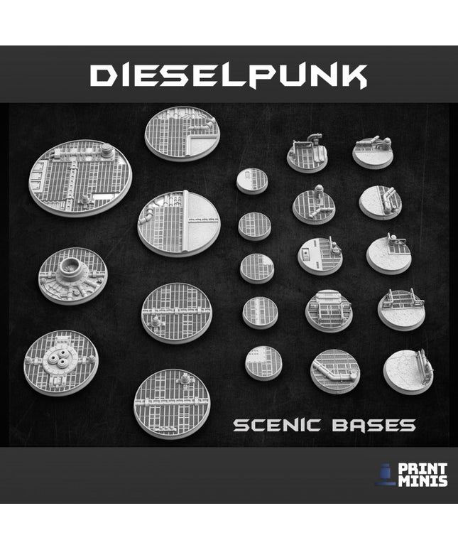 Industrial Bases - 22 miniatures - Dieselpunk Collection
