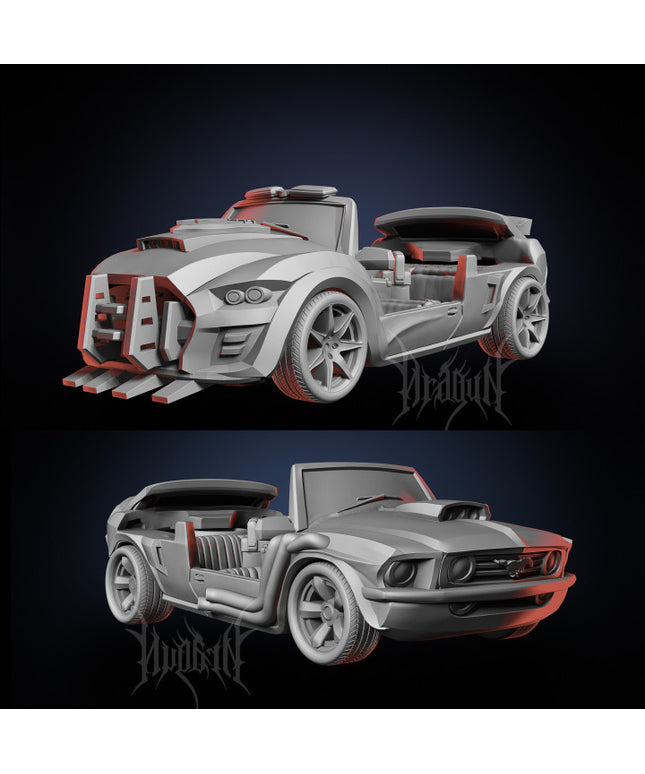Mustang and Police Car - Zombie Tramplers