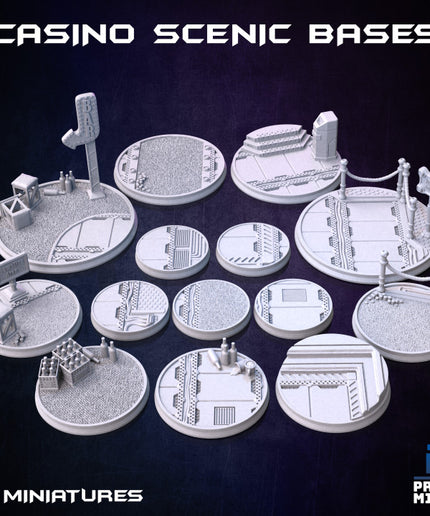 Casino & Bar Bases (14 miniatures) - The Broken Chip Collection