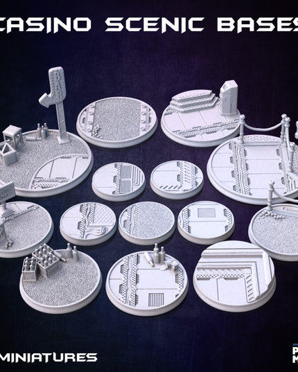 Casino & Bar Bases (14 miniatures) - The Broken Chip Collection