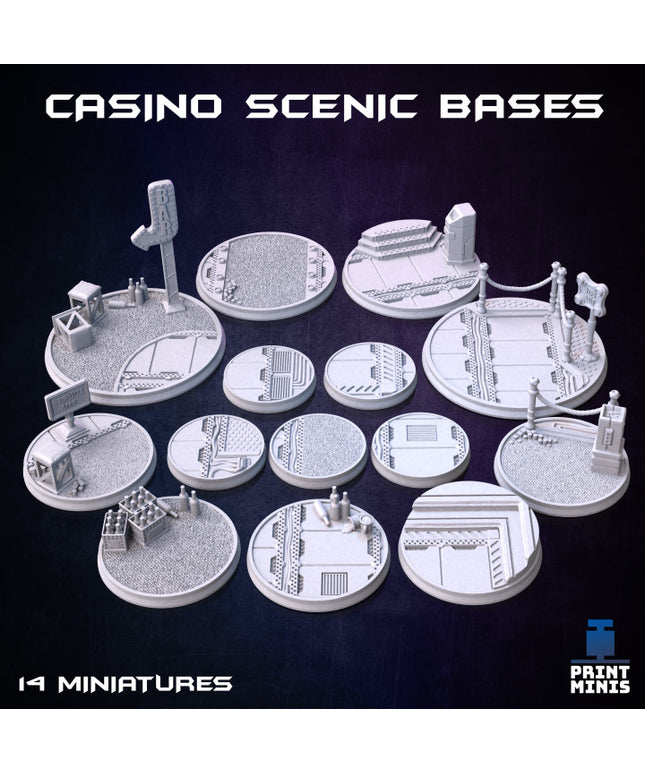 Casino & Bar Bases (14 miniatures) - The Broken Chip Collection