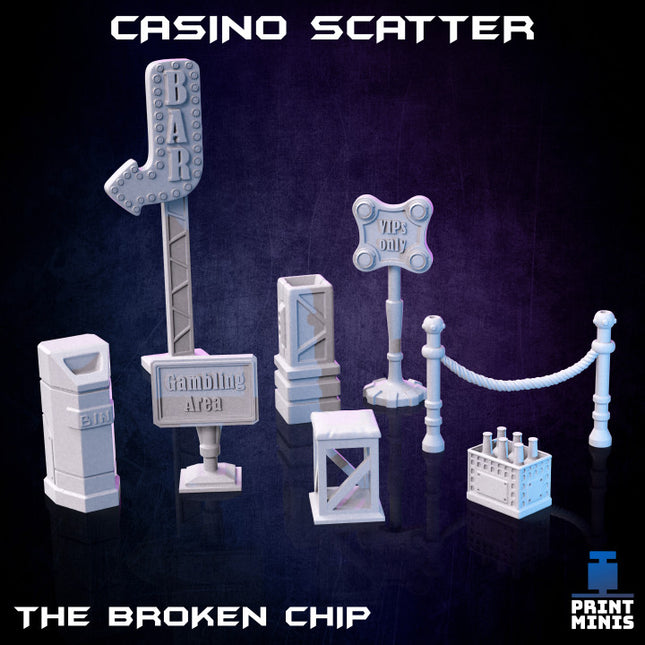 Casino & Bar Bases (14 miniatures) - The Broken Chip Collection