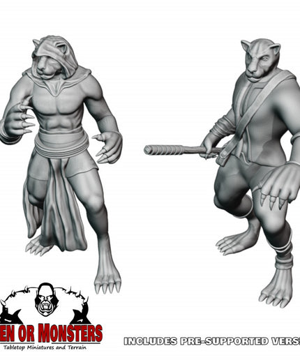 Catfolk Monk - 2 Figures