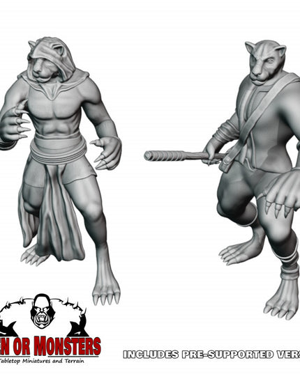 Catfolk Monk - 2 Figures