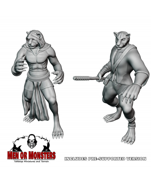 Catfolk Monk - 2 Figures