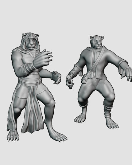 Catfolk Monk - 2 Figures