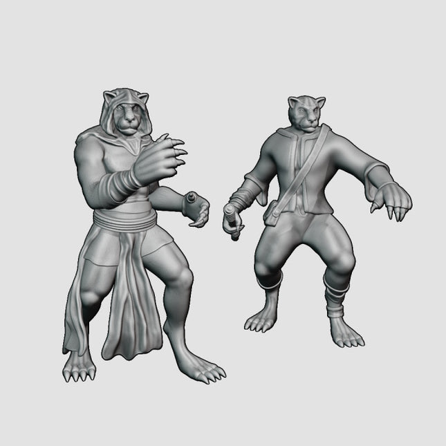 Catfolk Monk - 2 Figures