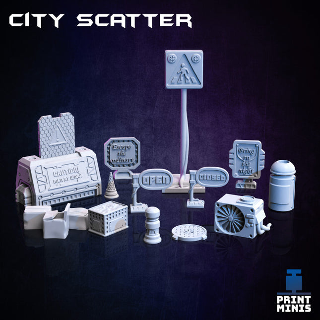 Cyberpunk City Bases - Night Market Collection