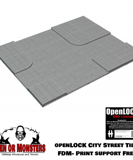 OpenLOCK City Street Tiles with raised sidewalks