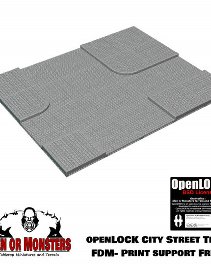 OpenLOCK City Street Tiles with raised sidewalks