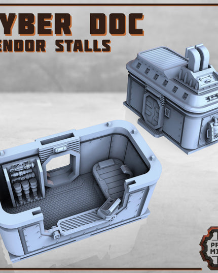 Market Vendor Stalls (interior details) x3