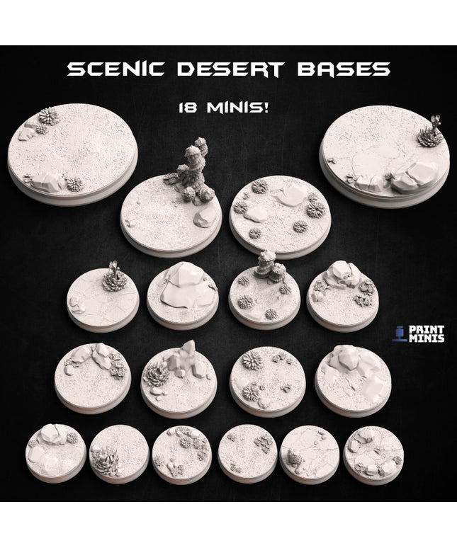 Alien Desert Scenic Bases - 18 miniatures - Dimozian Sands Collection