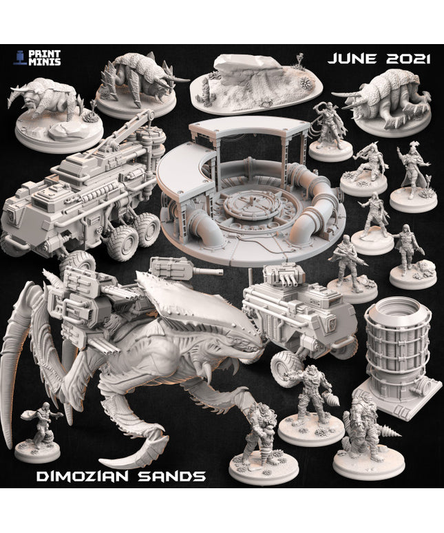 Dimozian Sands Collection - two factions survive the desert using aliens vs tech!