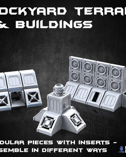 Dockyard Crane & Modular Buildings Set - Ironside Docks Collection