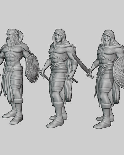 Human Fighter - Monk - Bandits - Pit fighters- 9 Figures