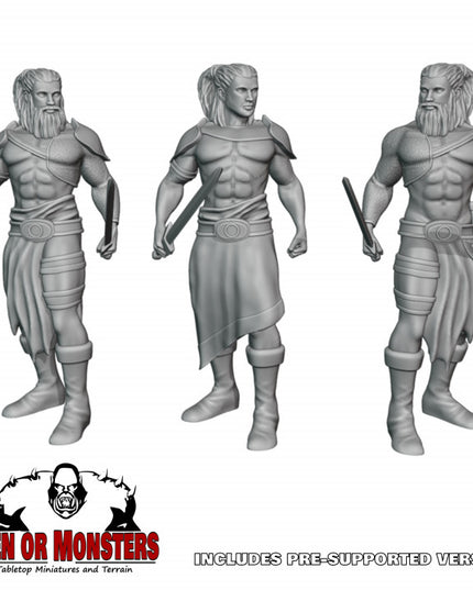 Human Fighter - Monk - Bandits - Pit fighters- 9 Figures