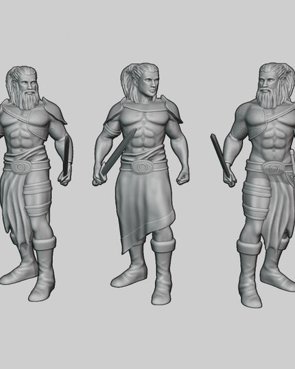 Human Fighter - Monk - Bandits - Pit fighters- 9 Figures