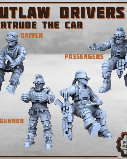 Wasteland Race Car - Gertrude w/ Outlaw Drivers