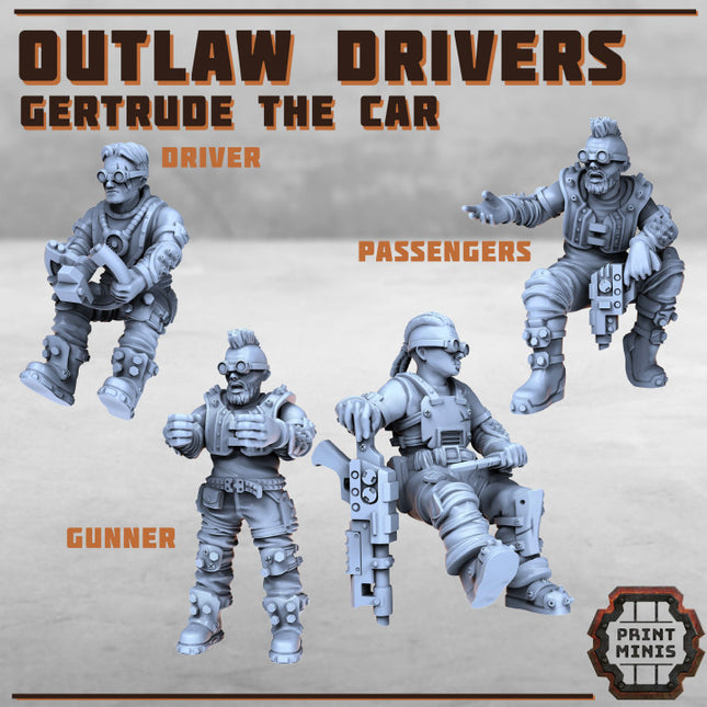 Wasteland Race Car - Gertrude w/ Outlaw Drivers