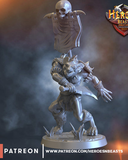 Gnoll mercenary warrior 2 - bannerman