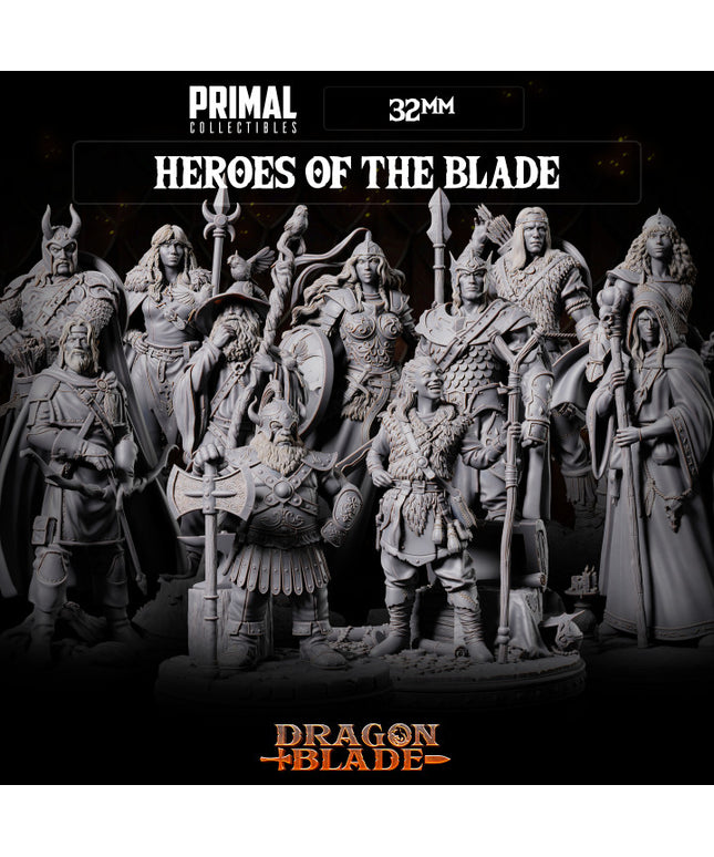 12 miniatures - 32mm - Heroes of the Blade - DRAGONBLADE