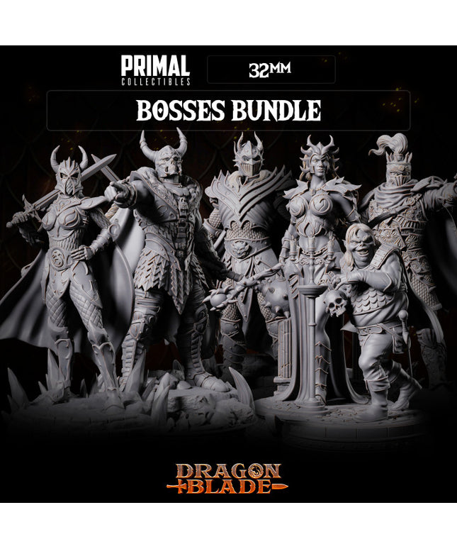 6 miniatures - 32mm - Classic RPG bosses bundle - DRAGONBLADE