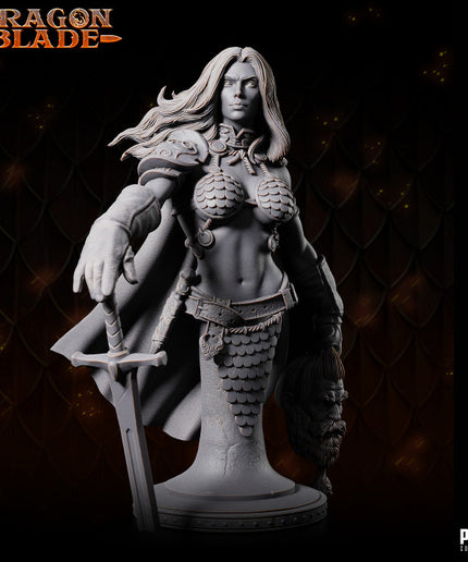 Barbarian female - Anya - bust- December 2023 - DRAGONBLADE - MASTERS OF DUNGEONS QUEST