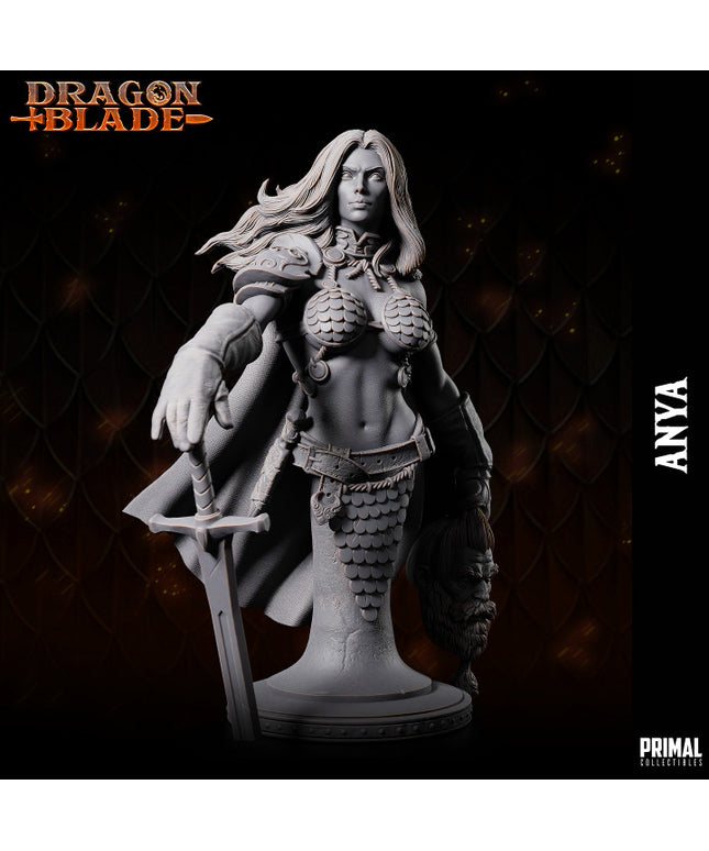Barbarian female - Anya - bust- December 2023 - DRAGONBLADE - MASTERS OF DUNGEONS QUEST