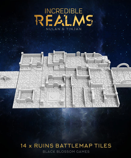 Village Ruins Battle Map :: Incredible Realms Nulan & Tnjan / 14 Pieces