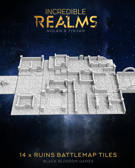 Village Ruins Battle Map :: Incredible Realms Nulan & Tnjan / 14 Pieces
