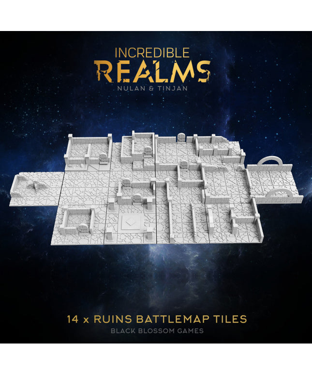 Village Ruins Battle Map :: Incredible Realms Nulan & Tnjan / 14 Pieces