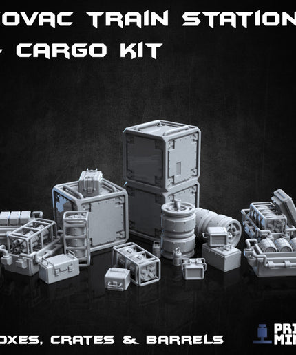 Sci-fi Boxes, Barrels & Crates - Cargo Kit - Automata Collection