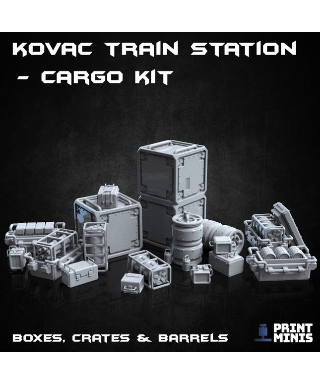 Sci-fi Boxes, Barrels & Crates - Cargo Kit - Automata Collection