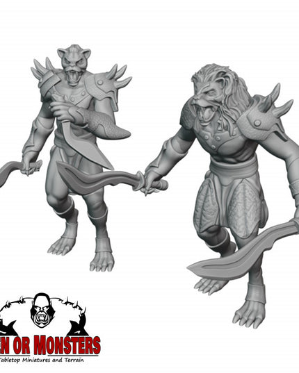 Lion folk fighters - 2 Figures