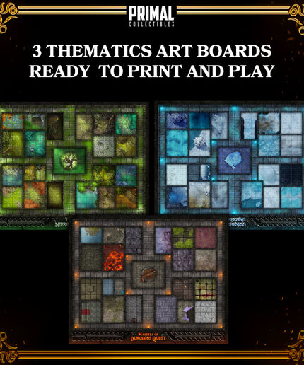 3 thematics boards - MASTERS OF DUNGEONS QUEST