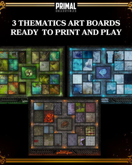 3 thematics boards - MASTERS OF DUNGEONS QUEST