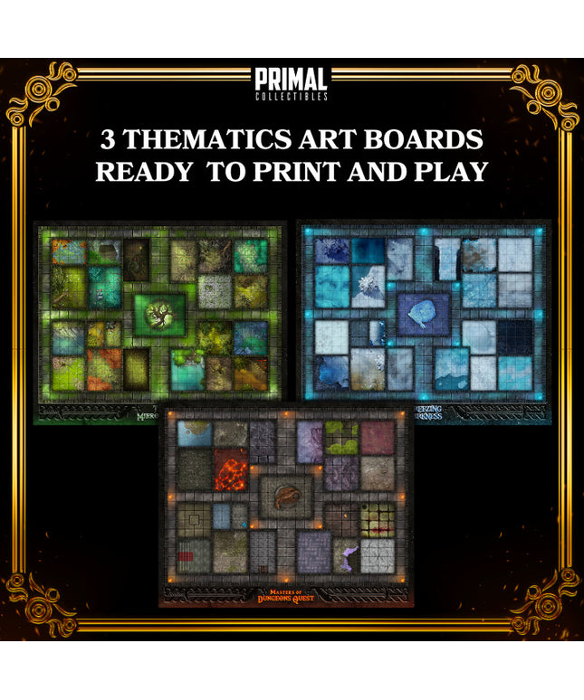 3 thematics boards - MASTERS OF DUNGEONS QUEST