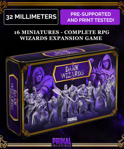 16 miniatures - complete RPG wizards expansion game - DARK WIZARDS QUEST - Premium Package - MASTER OF DUNGEONS QUEST