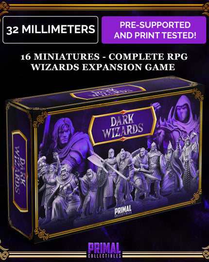 16 miniatures - complete RPG wizards expansion game - DARK WIZARDS QUEST - Premium Package - MASTER OF DUNGEONS QUEST